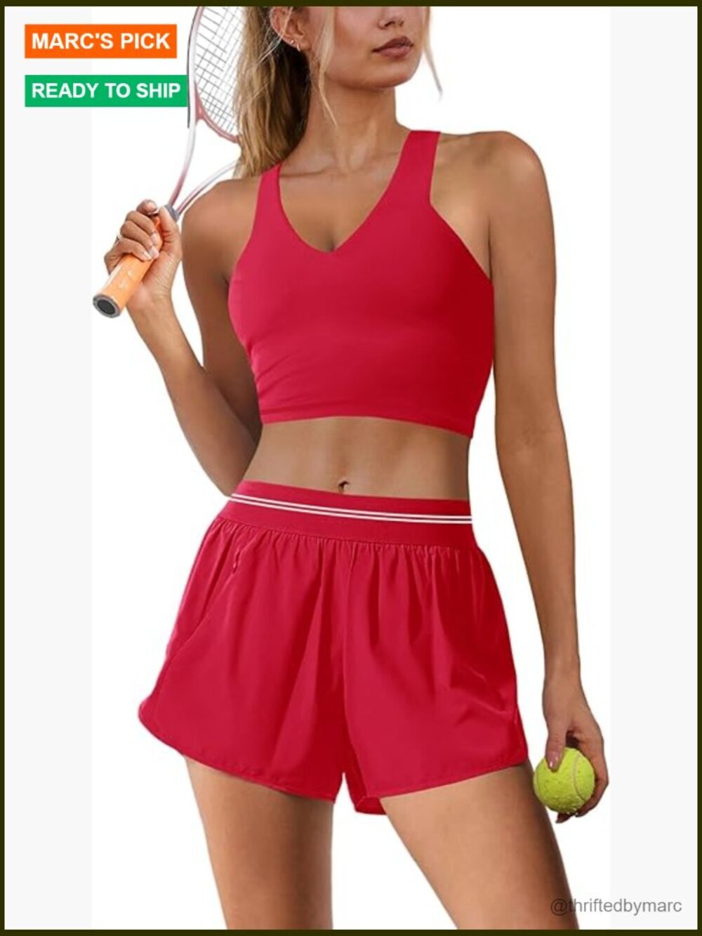 2-Piece Workout Set Cropped Tank High Waist Shorts Athletic Gym Outfit